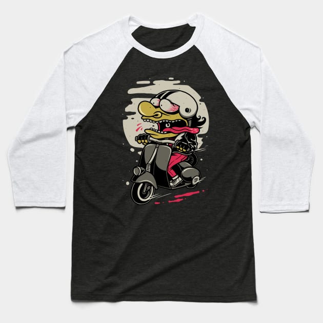 Scooterist Baseball T-Shirt by CyberpunkTees